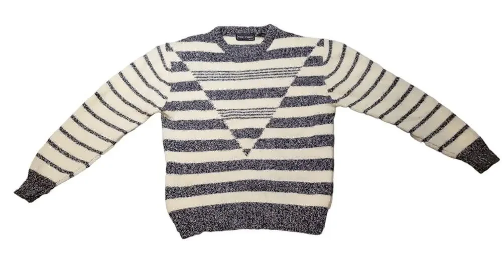 VTG Peter England Virgin Wool Sweater Mens L Grandpa Core Knit